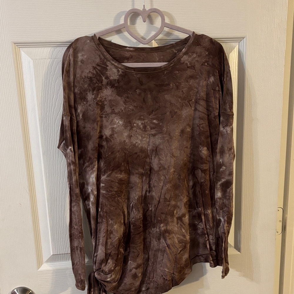 Lululemon To The Point Long Sleeve *Mist Diamond Dye Pink Bliss Spanish Oak